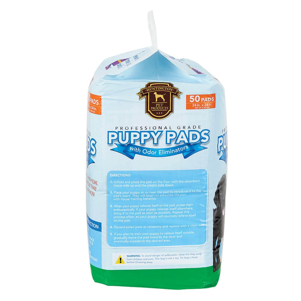 24"x24" Puppy Pads with Odor Eliminators, 50 Count