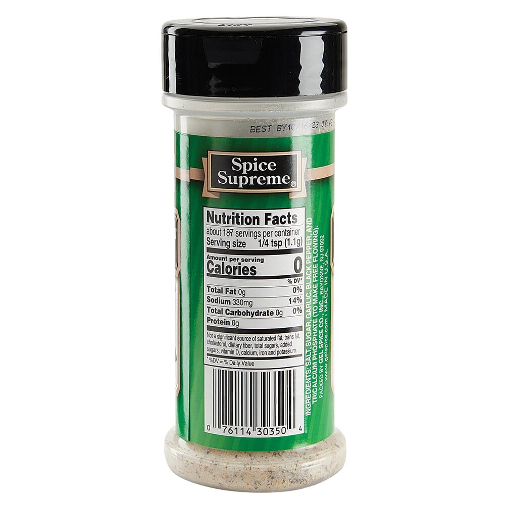 Spice Supreme Garlic and Pepper Seasoning, 7.25 oz