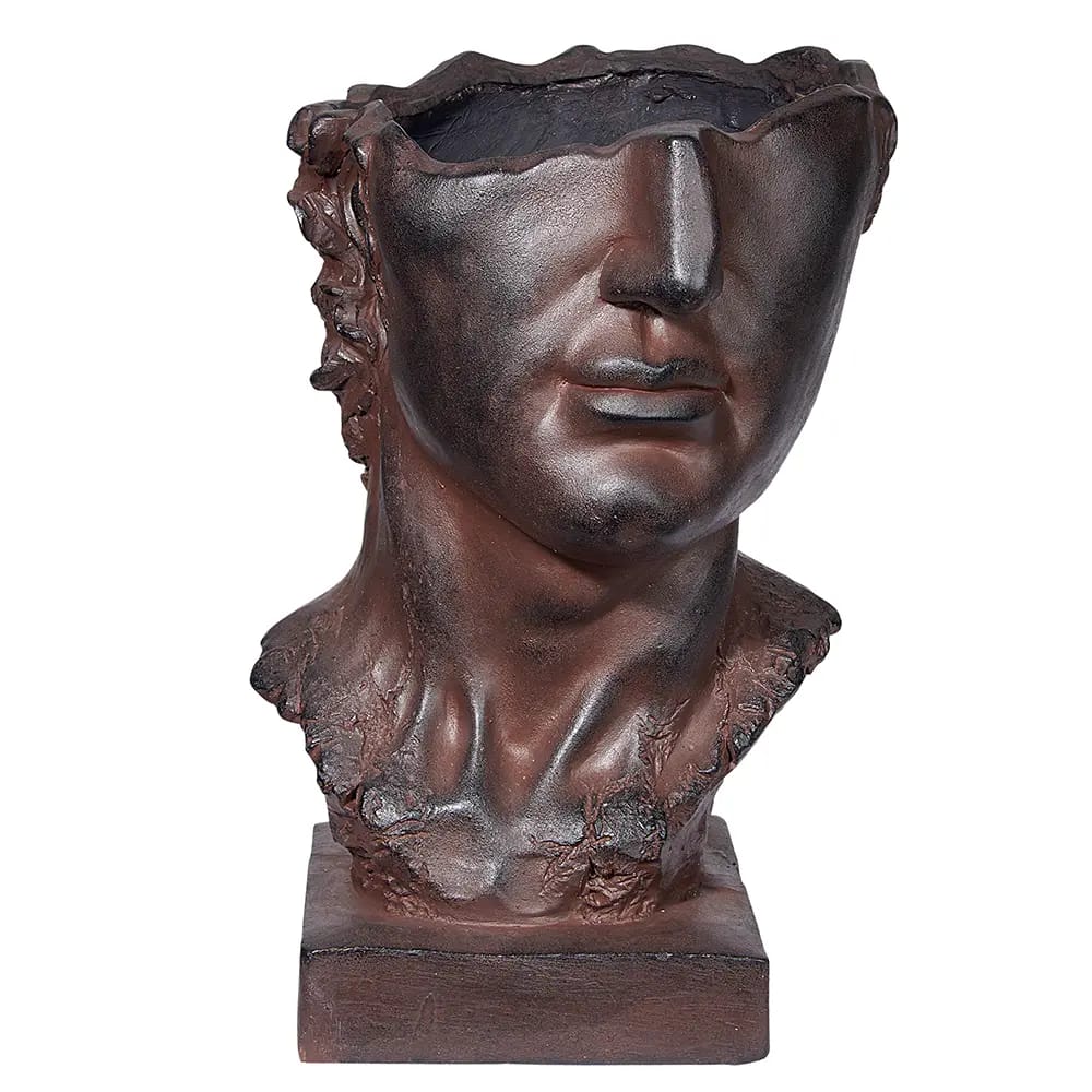 Greek God Open Head Planter, 15"