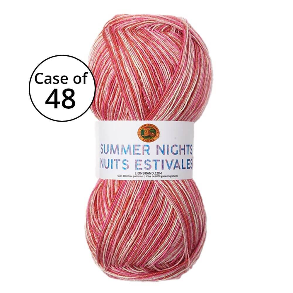 Lion Brand Summer Nights Yarn Bundle, Tropical Punch, Case of 48