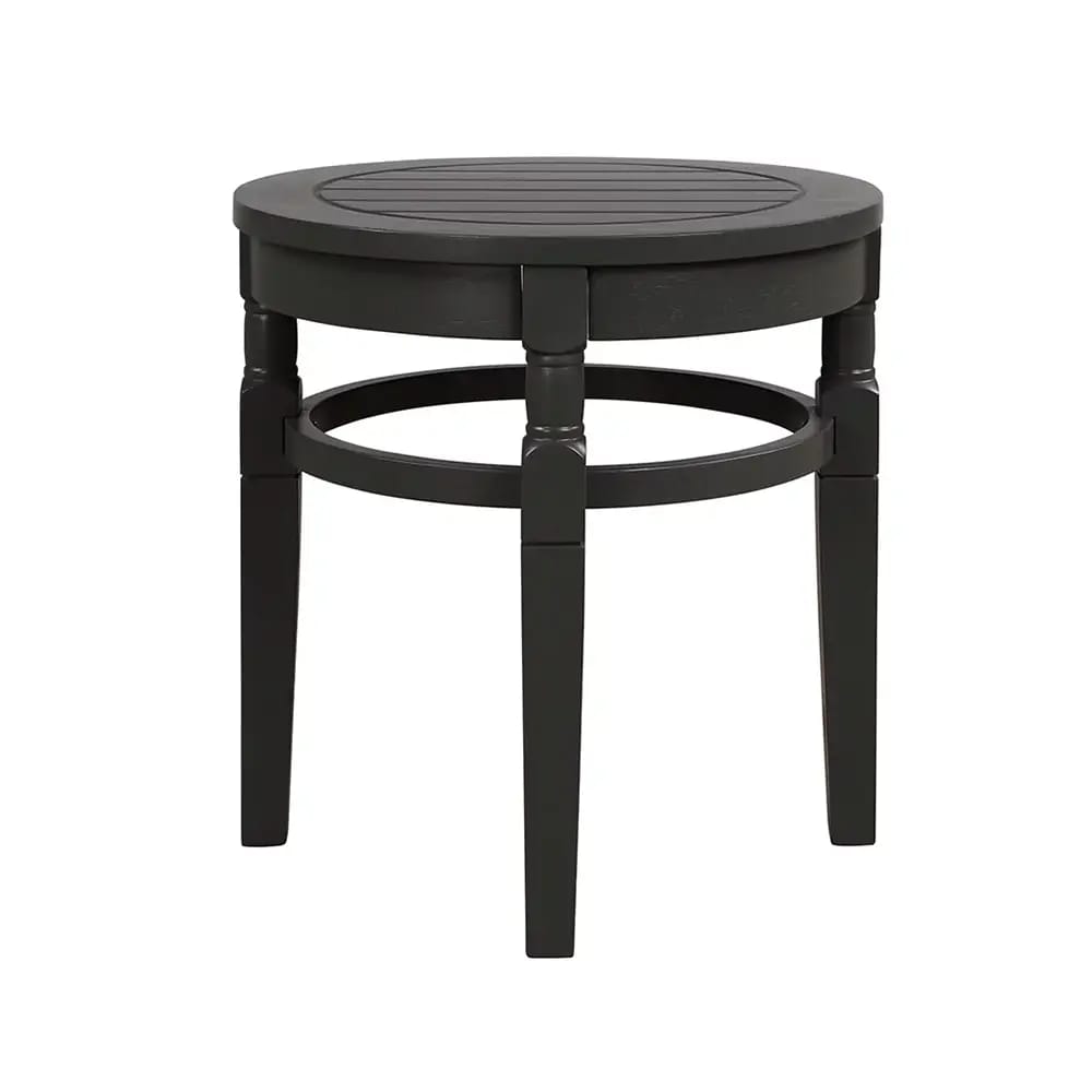 Pebble Lane Living Hardwood Round Side Table, Black