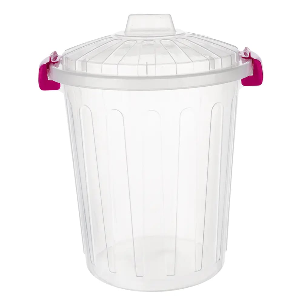 HemiCasa Medium Clear Oscar Bin with Lid and Handles, 25 L