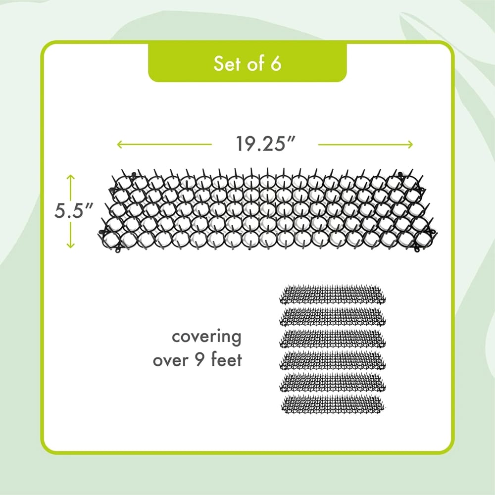 Homarden Outdoor Pet Deterrent Prickle Strips, Set of 6