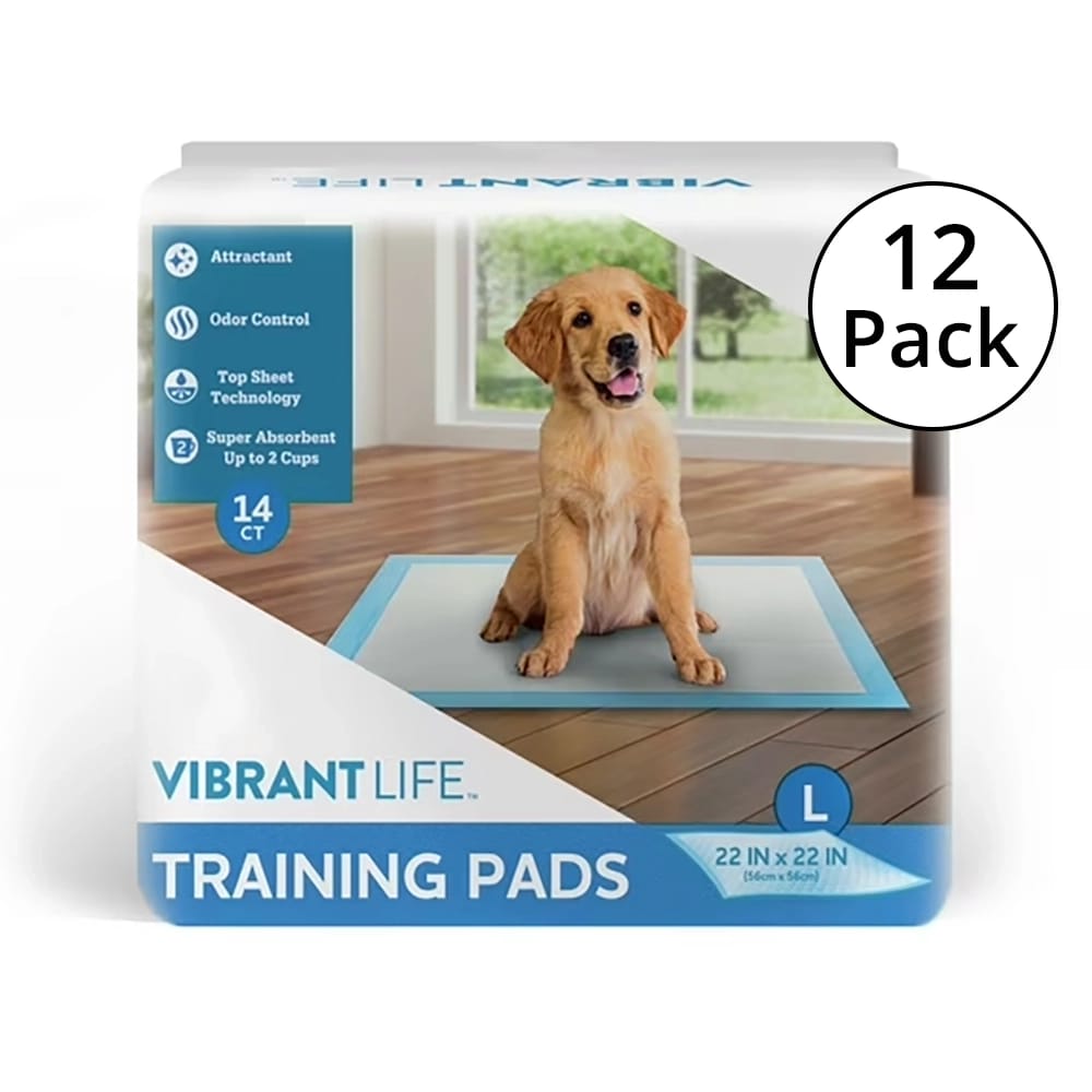 Vibrant Life Large Training Pads, 14 ct, 12-Pack