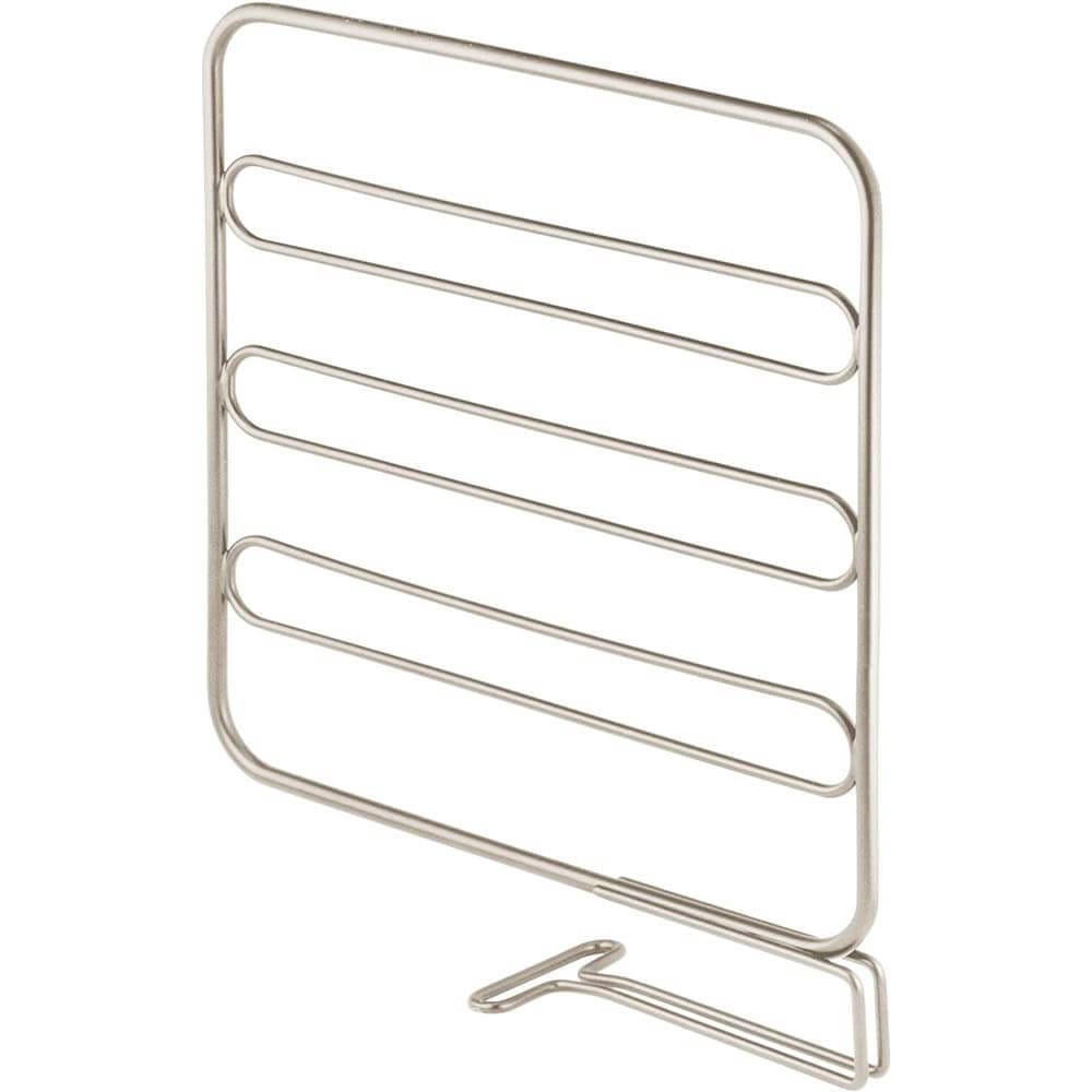 mDesign Versatile Metal Wire Closet Shelf Divider, Set of 8, Satin