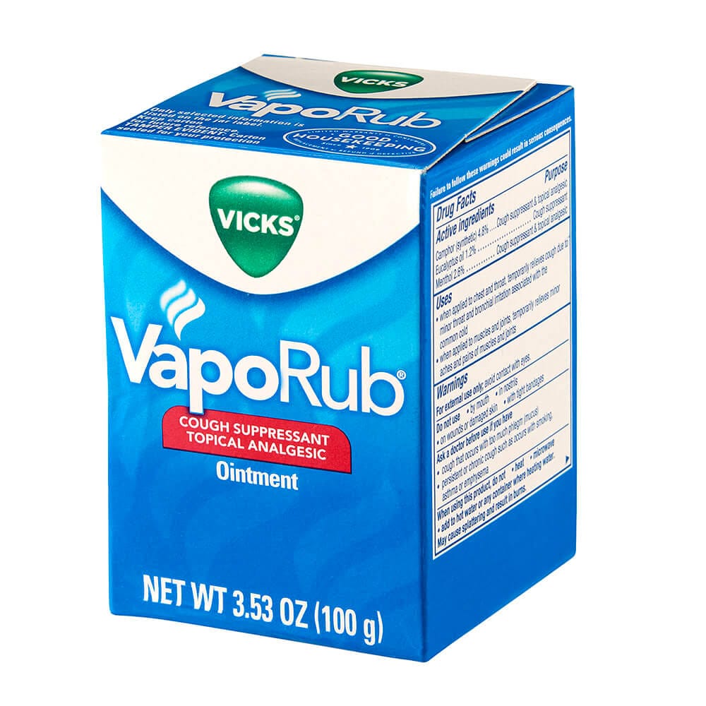 Vicks VapoRub Cough Suppressant Topical Analgesic Ointment, 3.53 oz