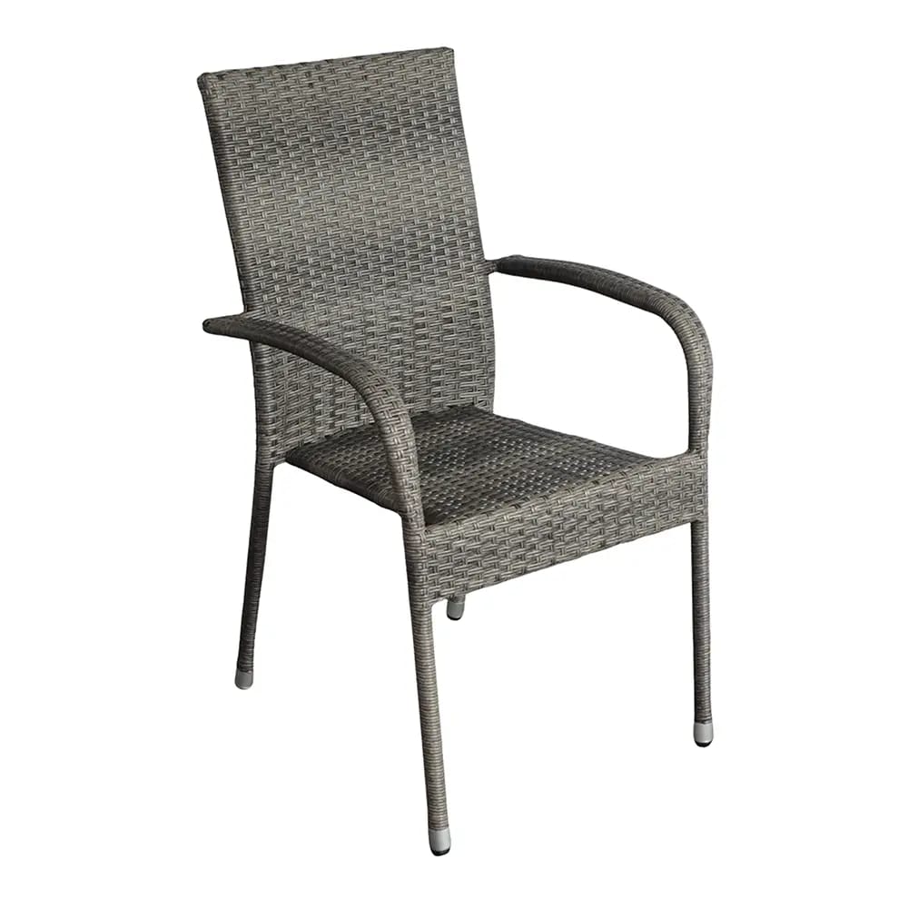 Resin Wicker Stacking Patio Chair, Gray