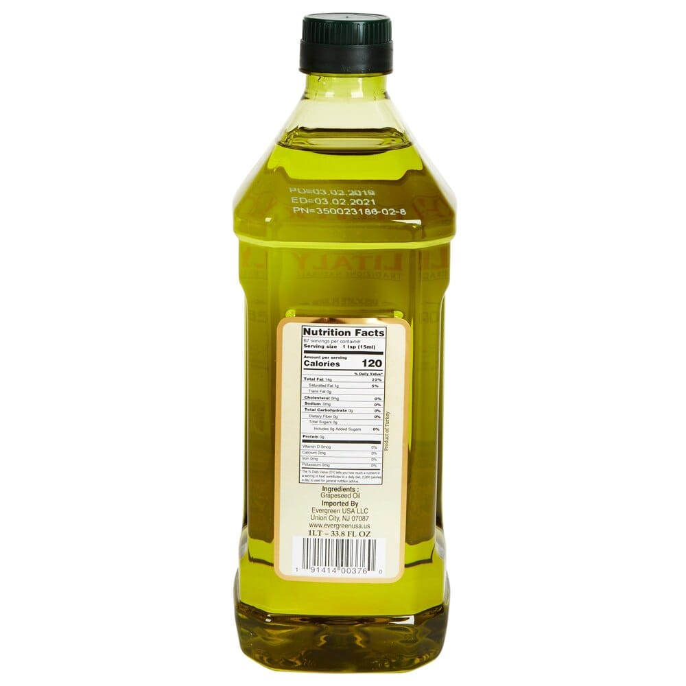 Litaly Grapeseed Oil, 33.8 oz