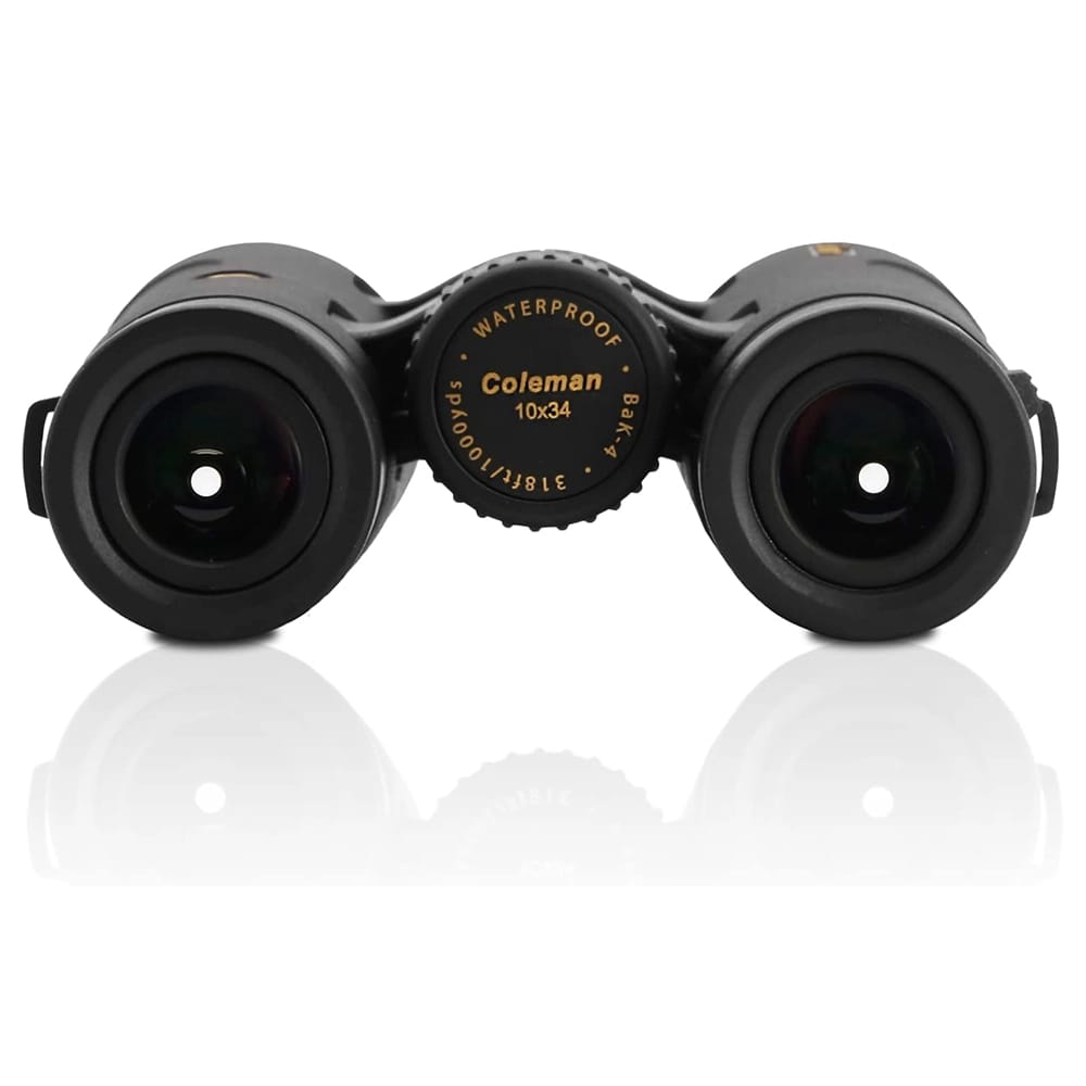 Coleman 10x34 HD Phase Coated Open Bridge Roof Porro Prism Binoculars, Black