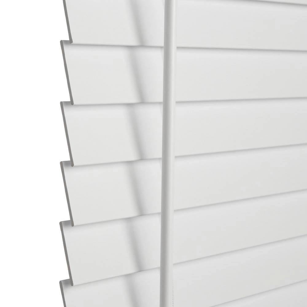 Cordless Faux Wood Blinds with 2" Slats, White, 36" x 64"