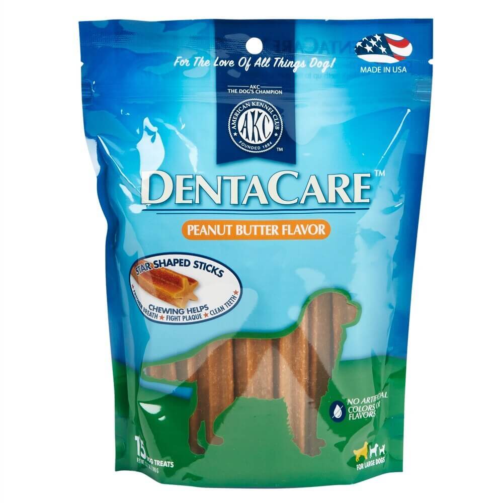 DentaCare AKC Dental Dog Treats, Peanut Butter, 15-count