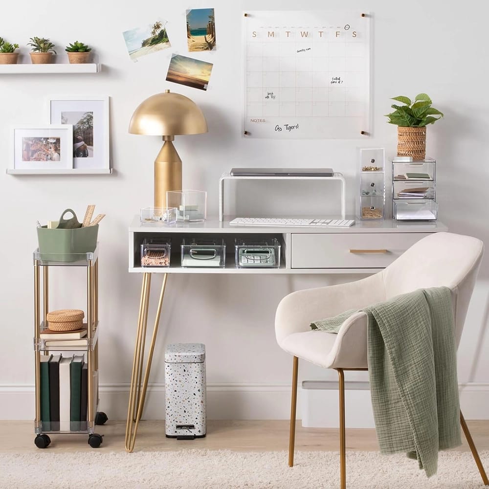 mDesign Modern Computer Desk, Gray