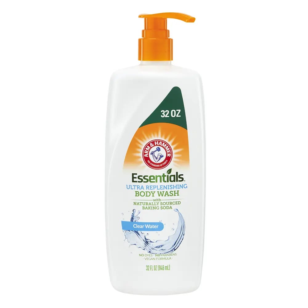 Arm & Hammer Essentials Ultra Replenishing Body Wash with Naturally Sourced Baking Soda, 32 oz