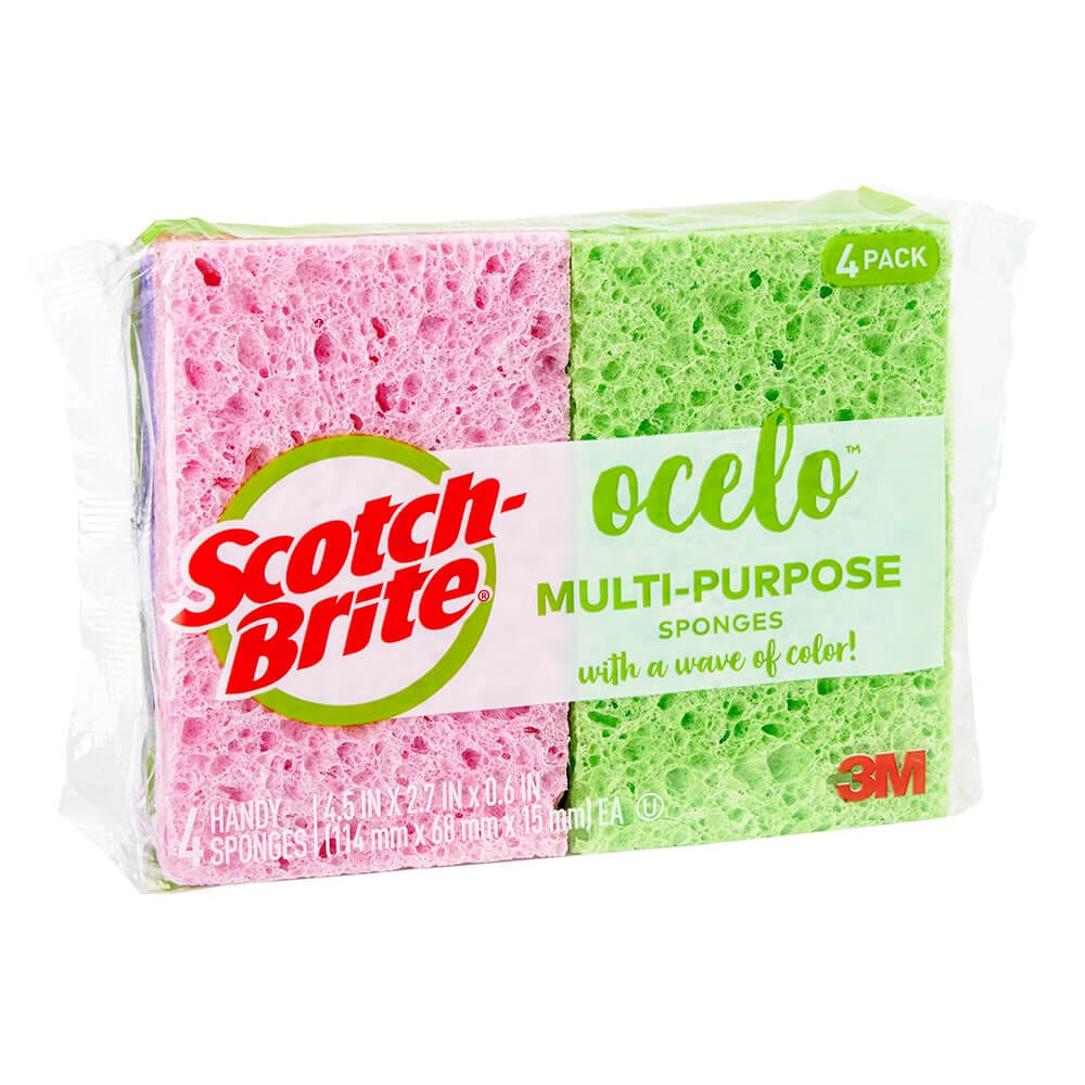 Scotch-Brite Ocelo Multi-Purpose 3M Sponges, 4 Count