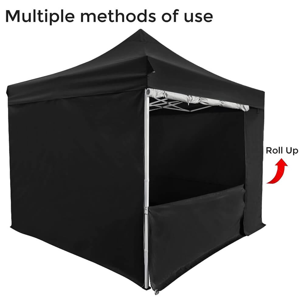 10' x 10' Pop-Up Canopy Tent with 5 Sidewalls, Black