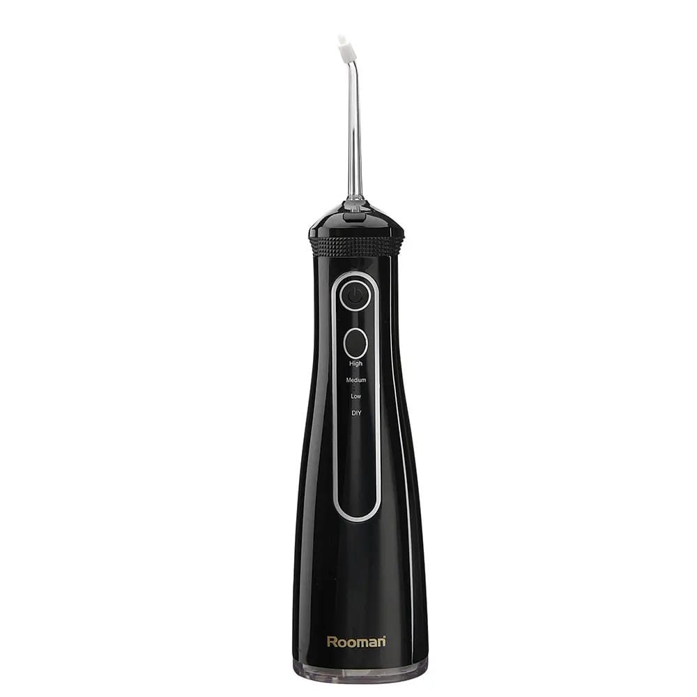 Rooman Portable Dental Water Flosser, Black, 350 ml
