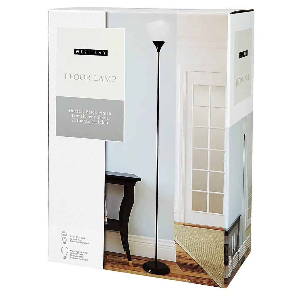 West Bay Black Floor Lamp, 71"
