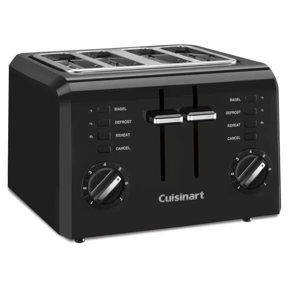 Cuisinart Compact 4-Slice Toaster, Black (Factory Refurbished)