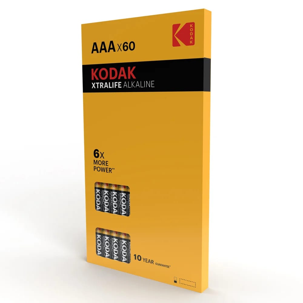 Kodak XtraLife Alkaline AAA Batteries, 60 Count