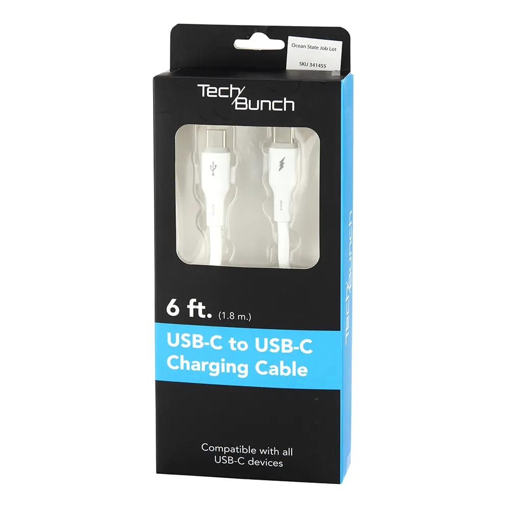 Tech Bunch USB-C to USB-C Charging Cable, 6'