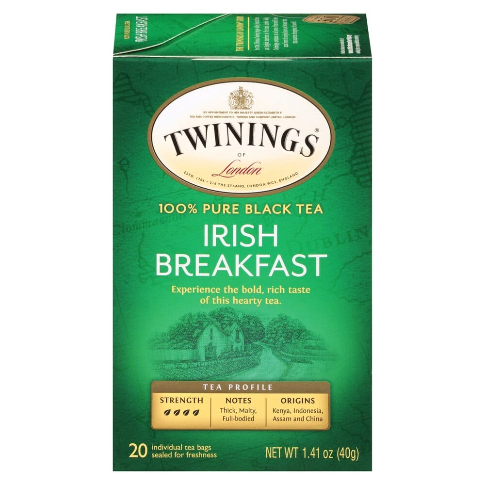 Twinings of London Irish Breakfast Black Tea Bags, 20 Count