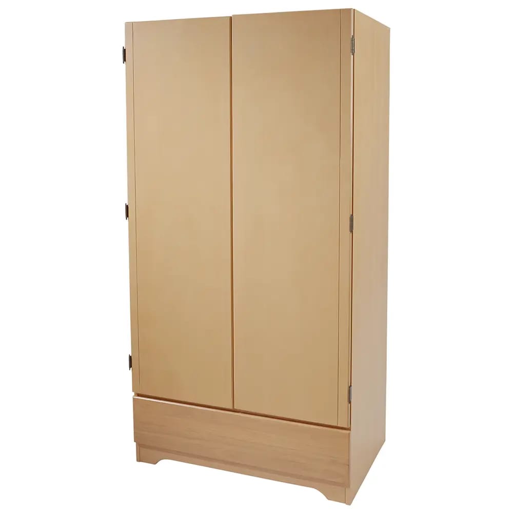 Commercial Quality Wardrobe with One Drawer, Natural