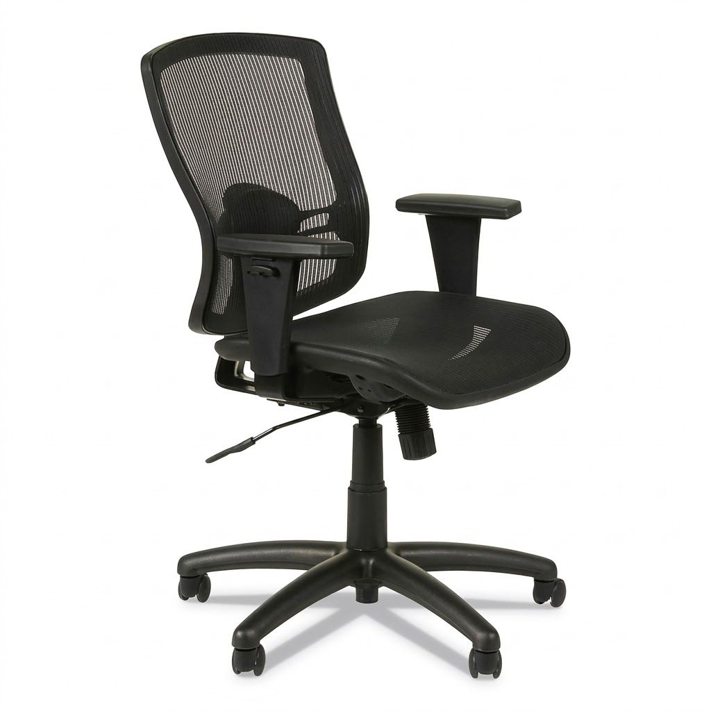 Alera Etros Series Mesh Mid-Back Synchro Tilt Chair, Black