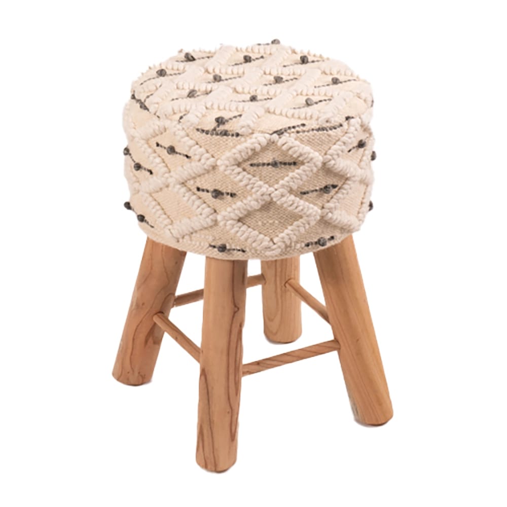 Albany Living 24" Upholstered Patterned Stool, Tan