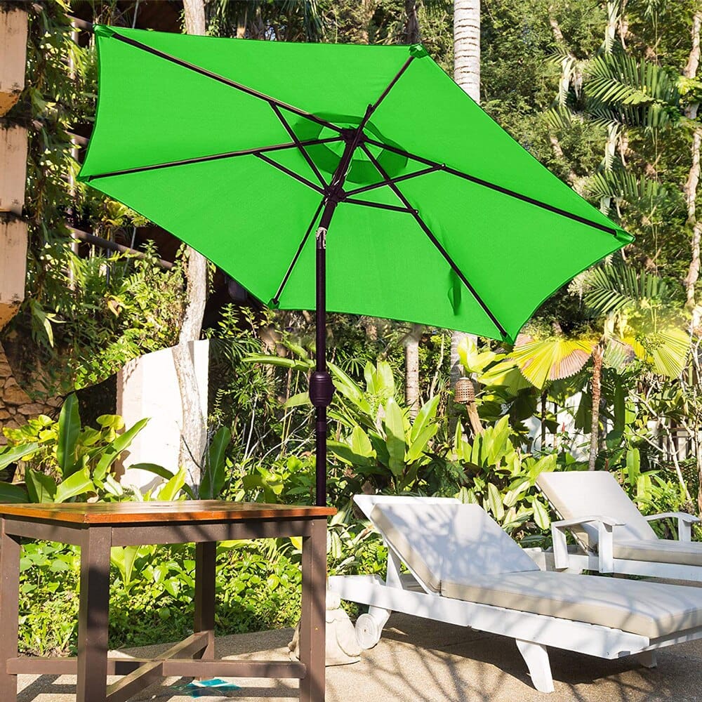 Outdoor Patio Umbrella with UV Protection, 7.5', Lime Green