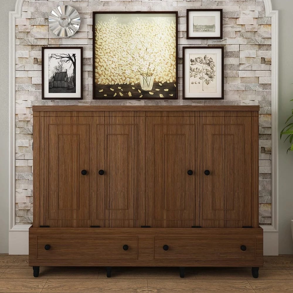 RoomAndLoft Murphy Cabinet Bed, Queen, Brown