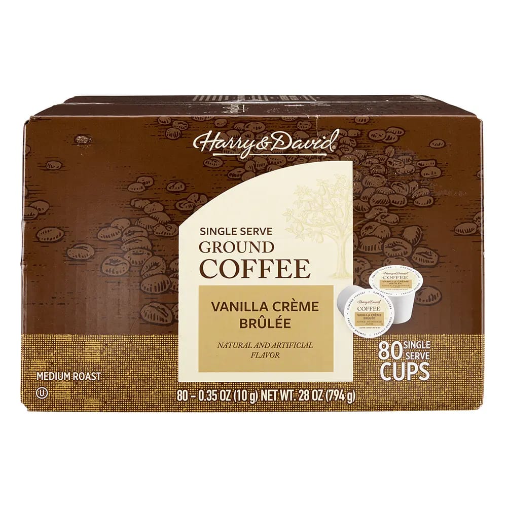Harry David Medium Roast Vanilla Creme Brulee Coffee Cups, 80 ct