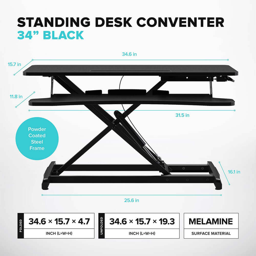 RIF6 34" Adjustable Height Standing Desk Converter