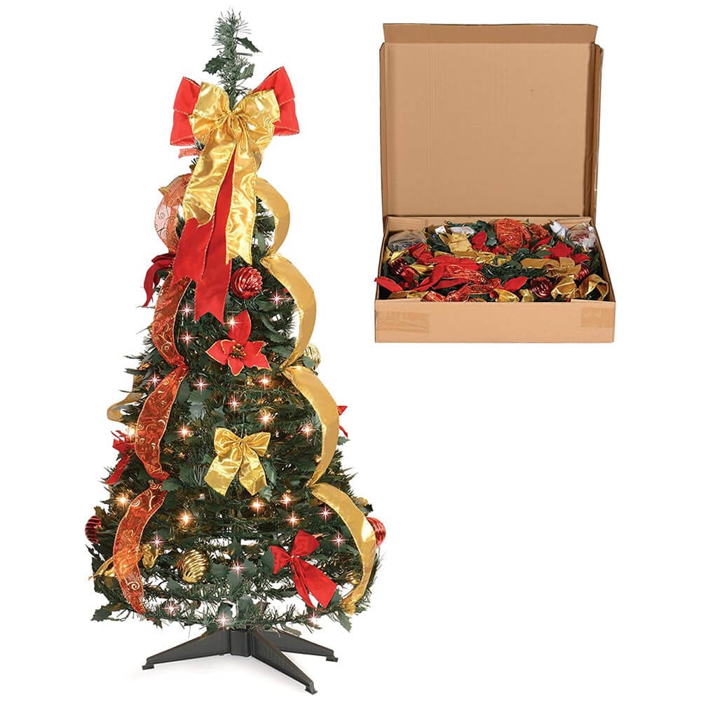 Prextex 4' Premium Pre-Decorated Christmas Tree with Lights