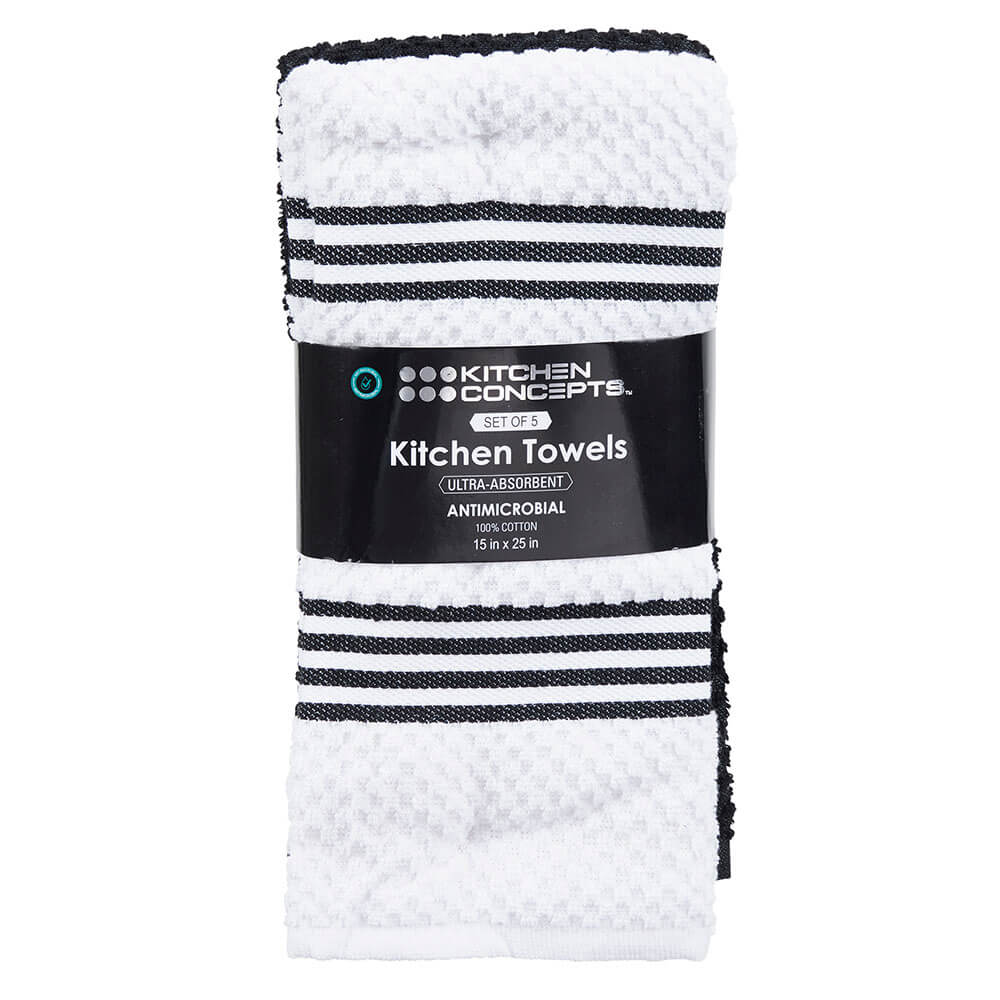 Kitchen Concepts Ultra-Absorbent Kitchen Towels, Set of 5