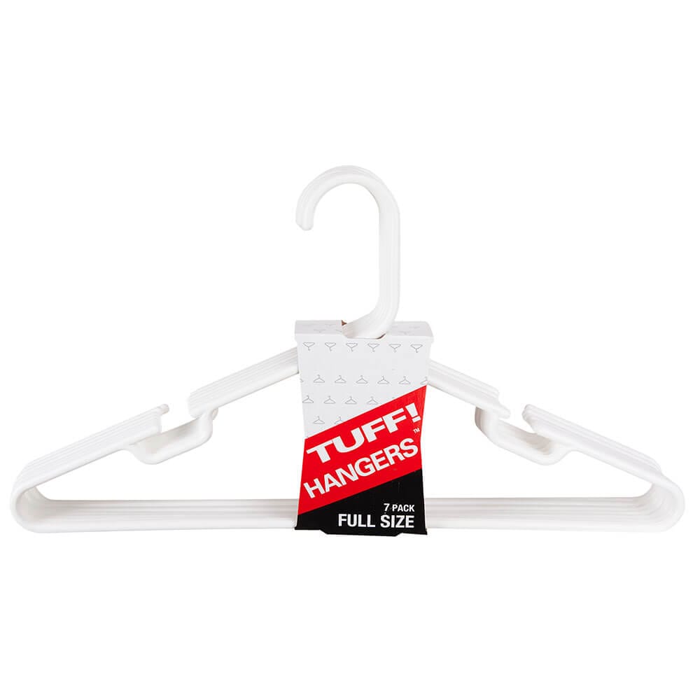 TUFF! White Shirt Hangers, 7 Count