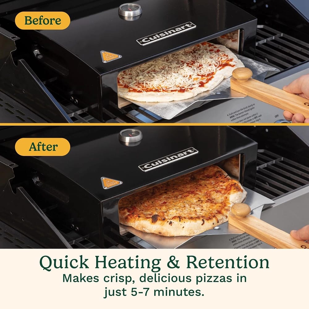 Cuisinart Grill Top Pizza Oven Kit, Black/Aluminum