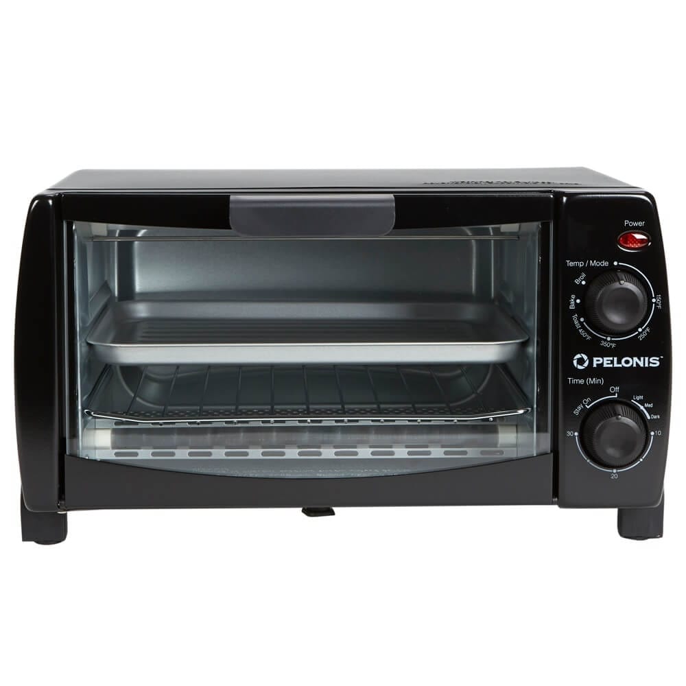 Pelonis 4 Slice Black Toaster Oven