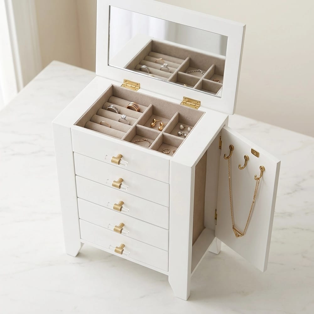 Hives & Honey Chelsea Jewelry Chest, White