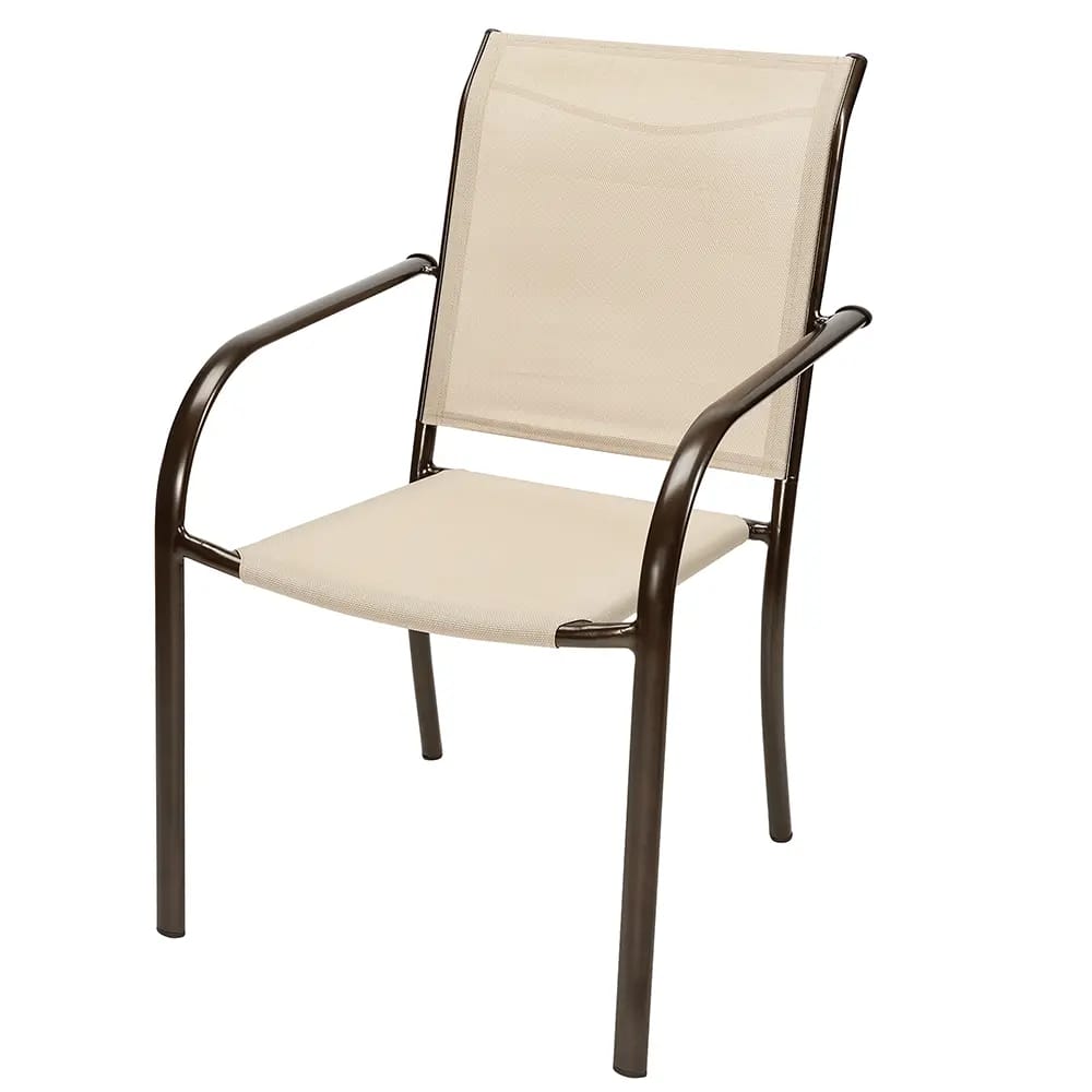 Steel Patio Sling Chair, Tan