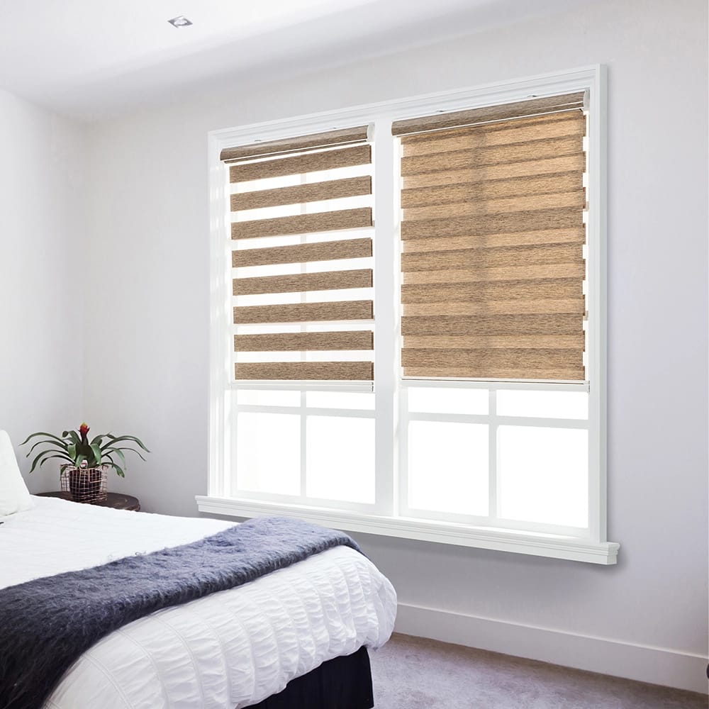 Cordless Textured Fabric Push-up Shadow Roller Shade, Tan, 23" x 66"