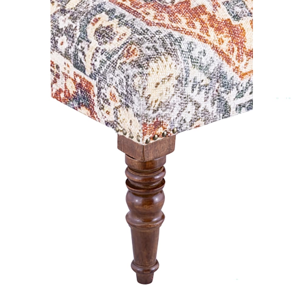 Albany Living Patterned Upholstered Bench, Ivory/Rust