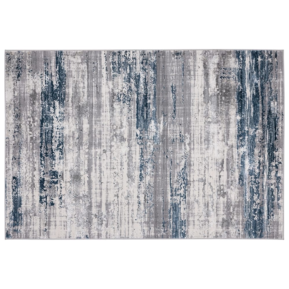Florance 8'6" x 12'5" Contemporary Area Rug, Blue/Cream