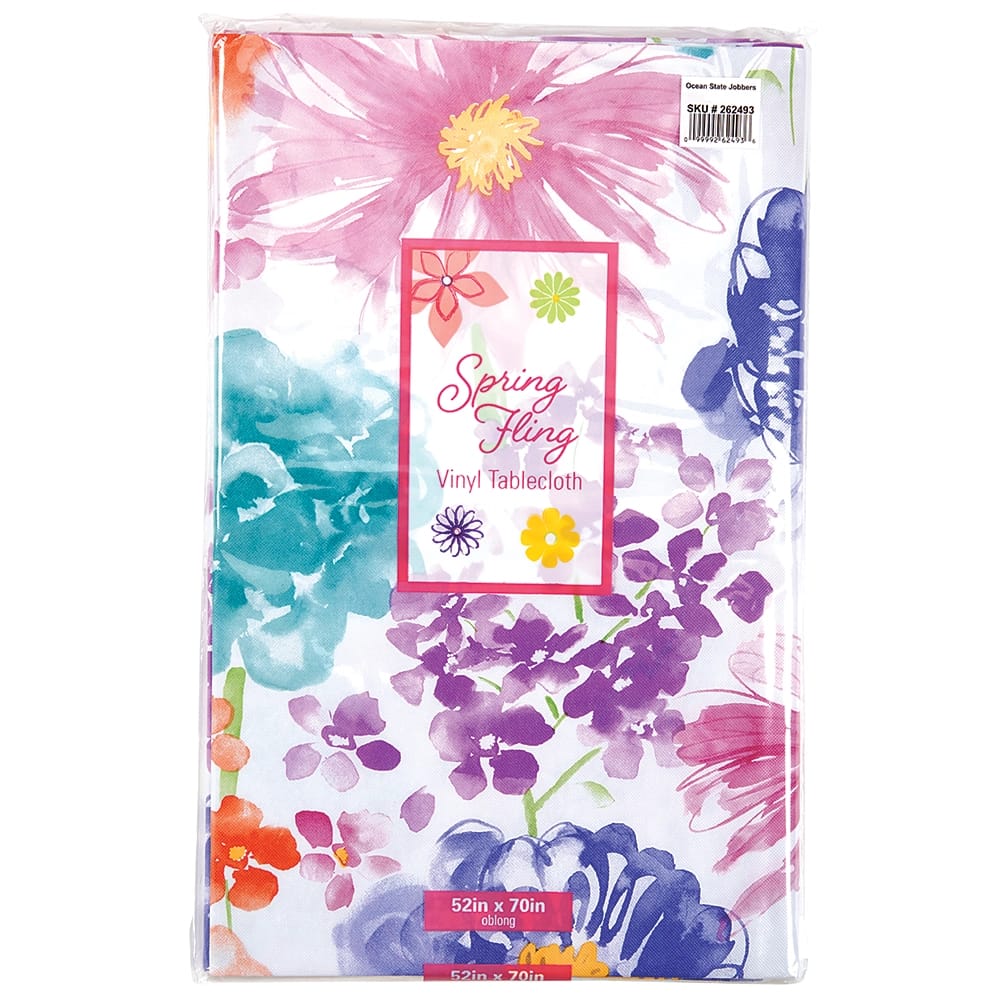 Spring Vinyl Tablecloth with Flannel Backing