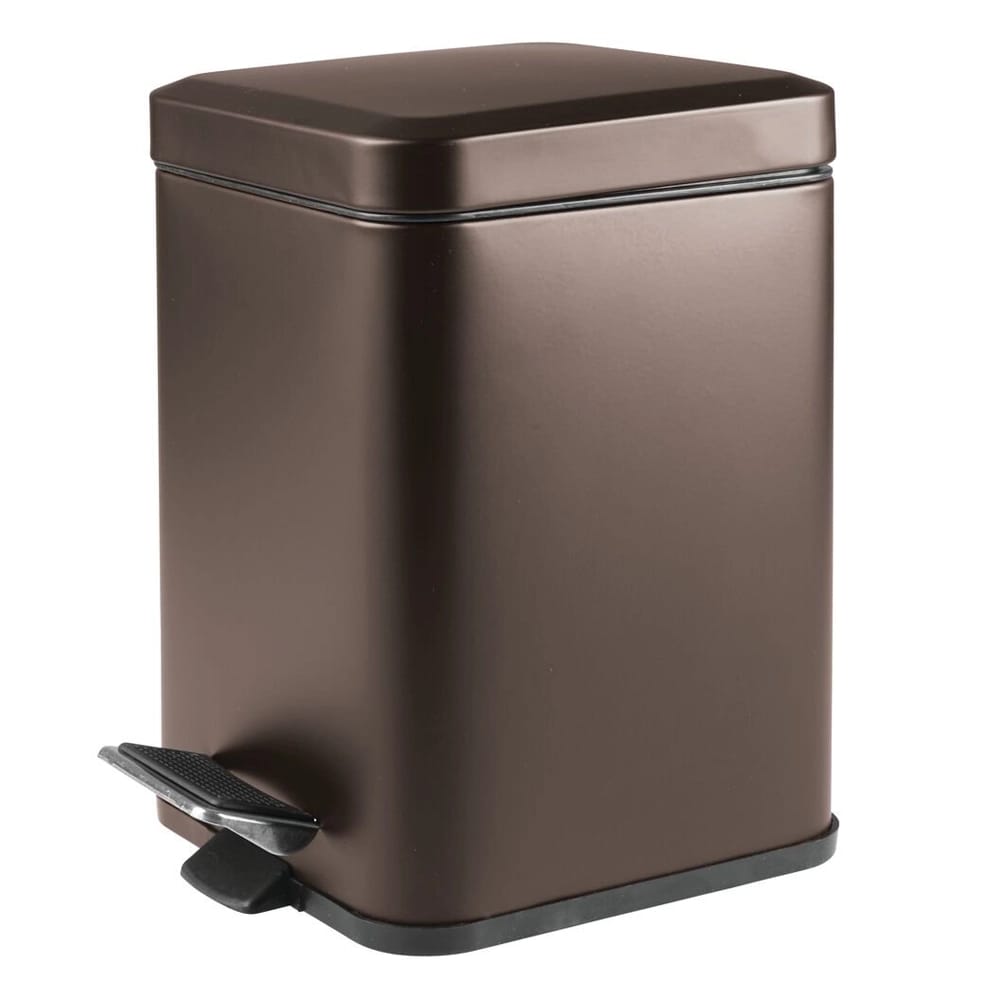 mDesign 1.5 Gallon Step Trash Can, Bronze