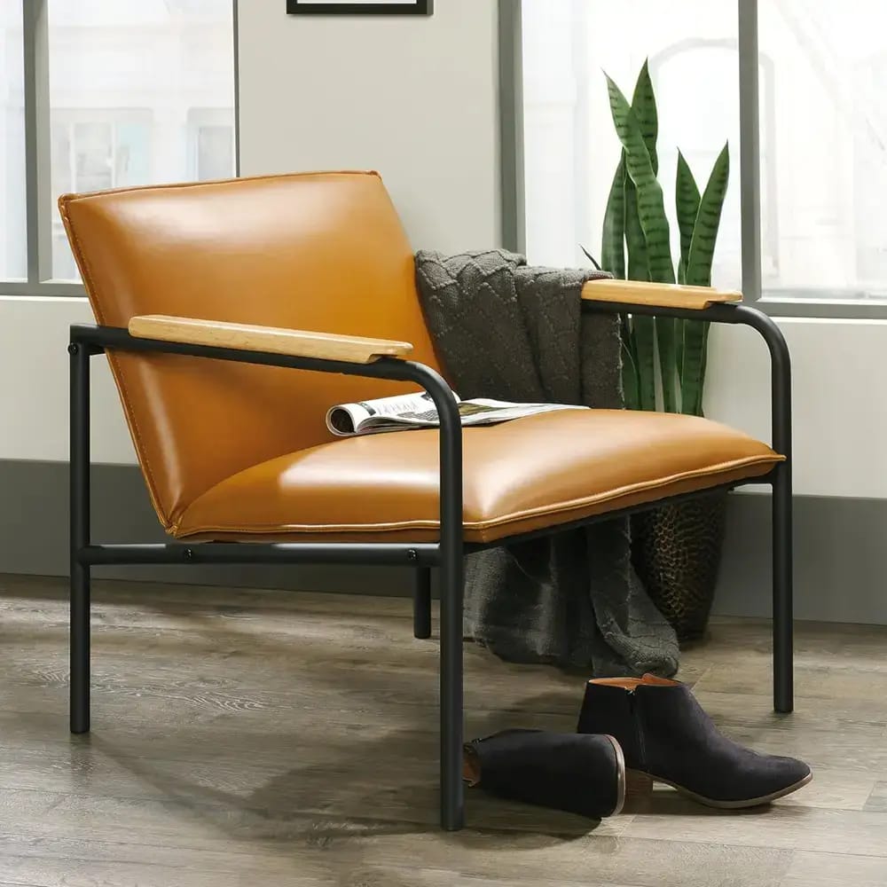 Sauder Vista Key Lounge Chair, Camel/Black