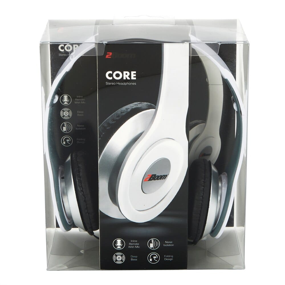 2BOOM Over Ear Wired Stereo Headphones with Mic