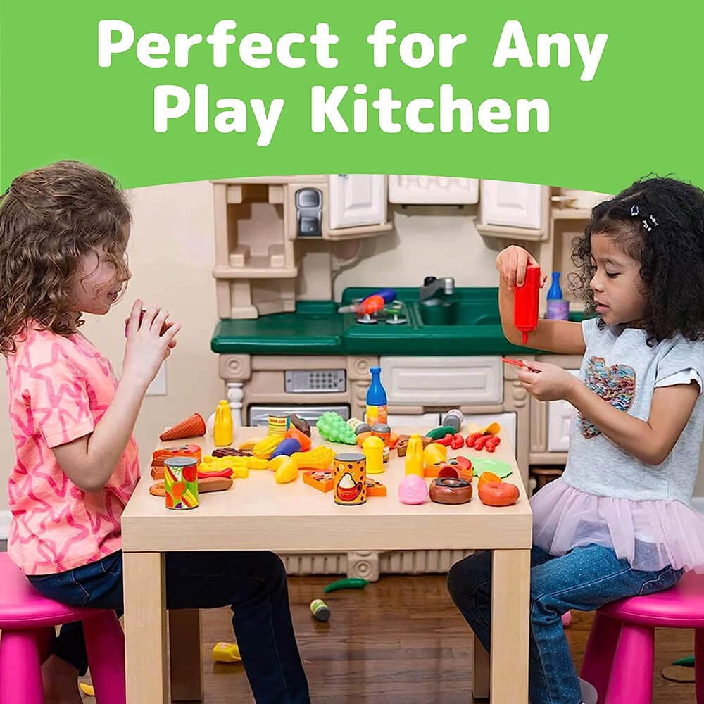 Pretend Play Food Set for Kids, 122 Pieces