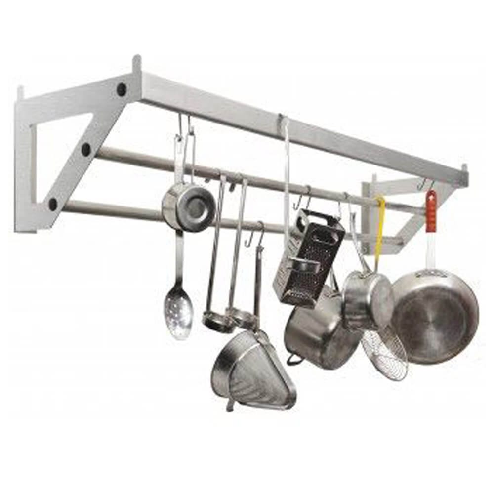 Focus Foodservice 48" Stainless Steel Pot Rack with 6 Hooks