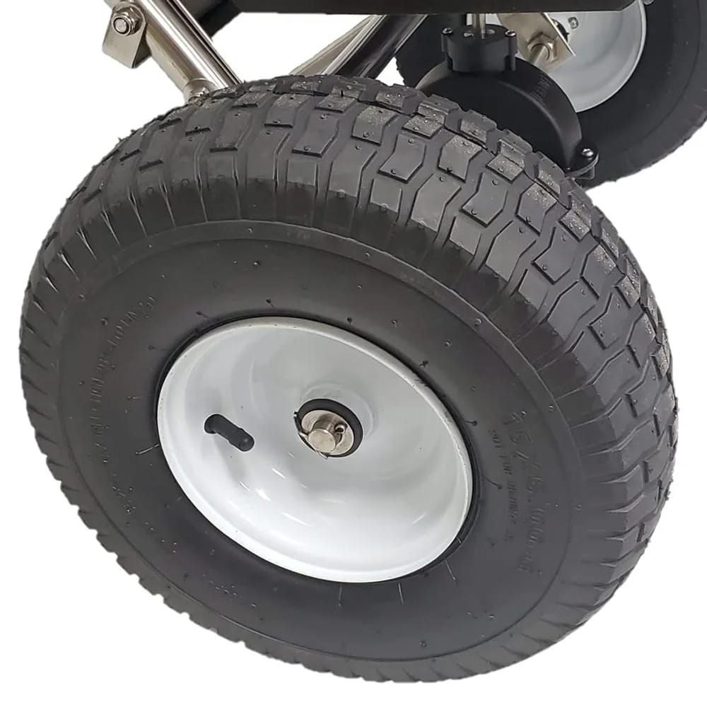 Master Gardner 125 lb. Stainless Steel All-Purpose Broadcast  Fertilizer Spreader