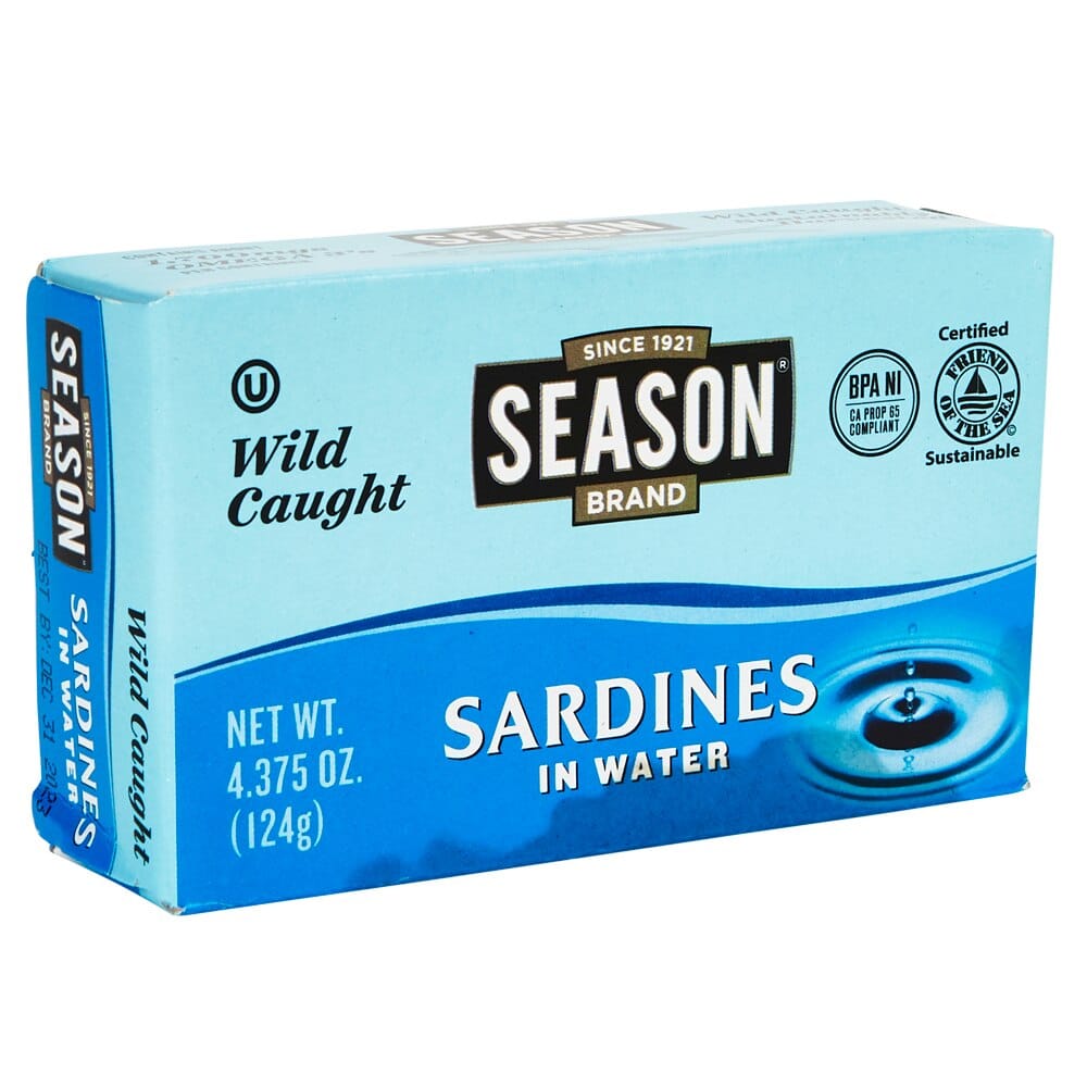 Season Brand Sardines in Water, 4.375 oz